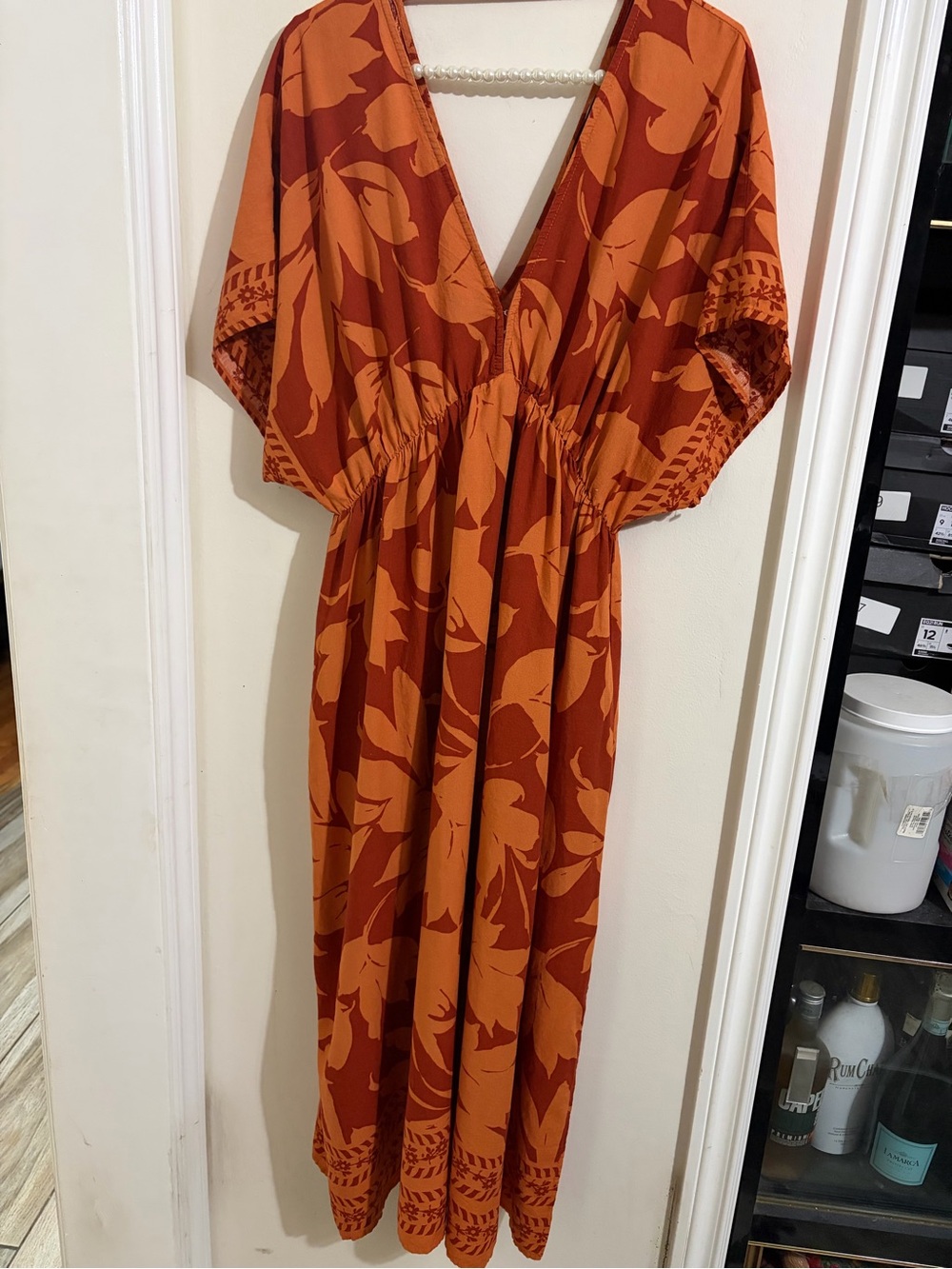 Vici Burnt Orange Floral Maxi Dress